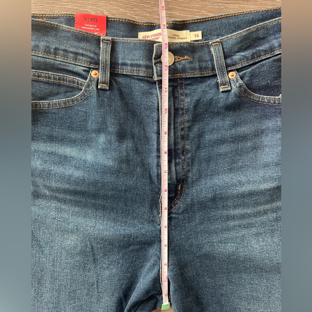 NWT Levi Strauss Signature High Rise Straight Jeans Size 16 W33 Comfort Stretch - Picture 8 of 12